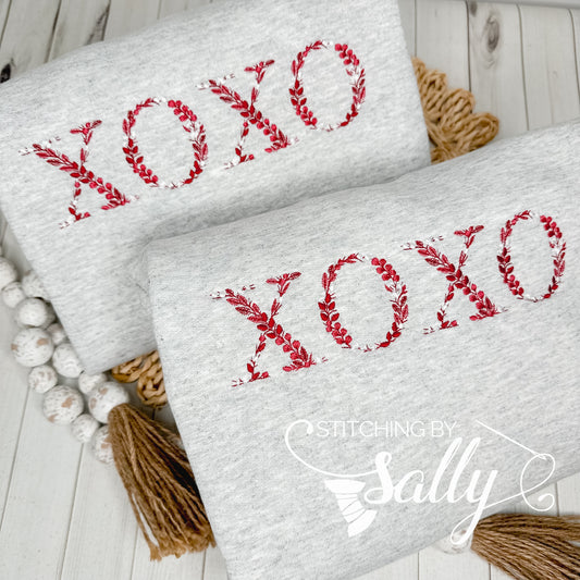 XOXO Embroidered Sweatshirt, Valentine Crewneck