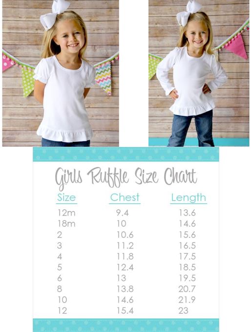 Girls shirt size chart