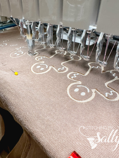 Gingerbread men embroidery 