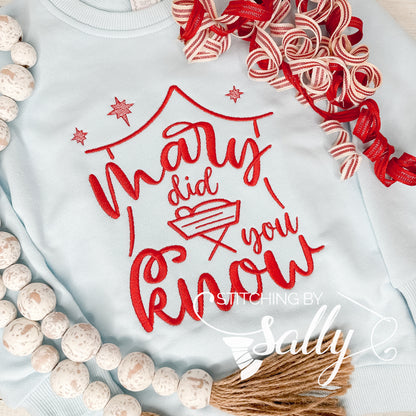 Merry Did You Know Embroidered Sweatshirt