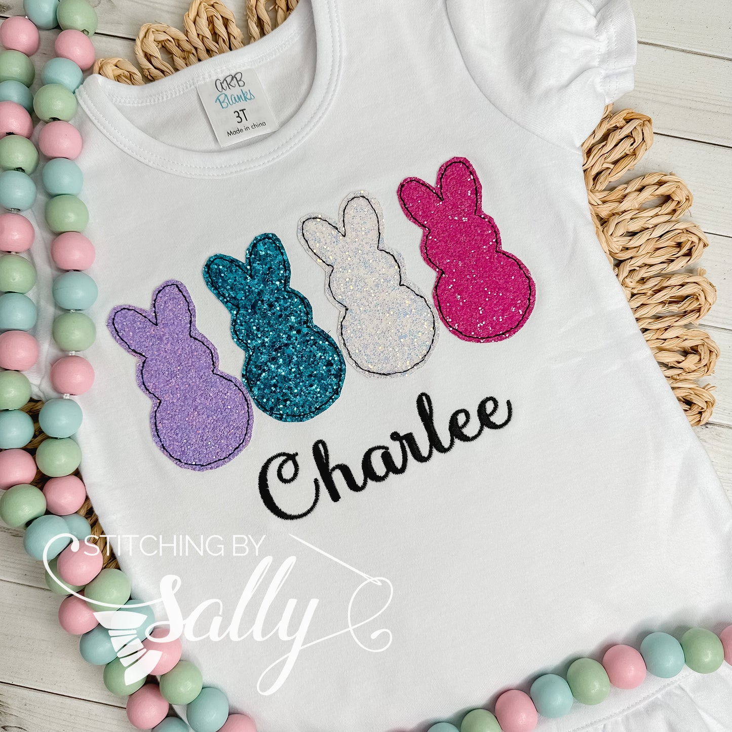 Glitter Bunny Applique Shirt