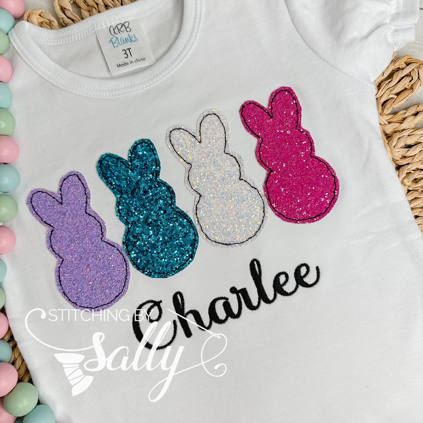 Glitter Bunny Applique Shirt