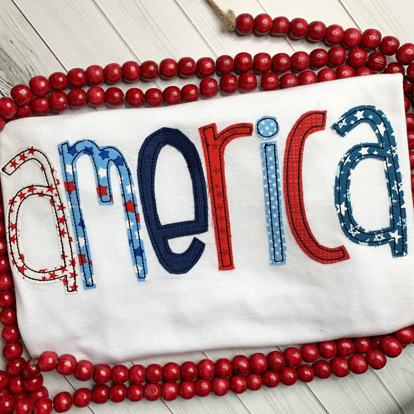 Patriotic Name Appliqué Shirt for kids