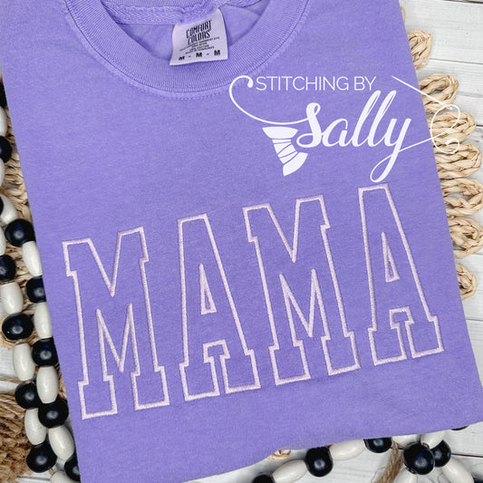 Custom Mama Embroidered Comfort Colors Shirt