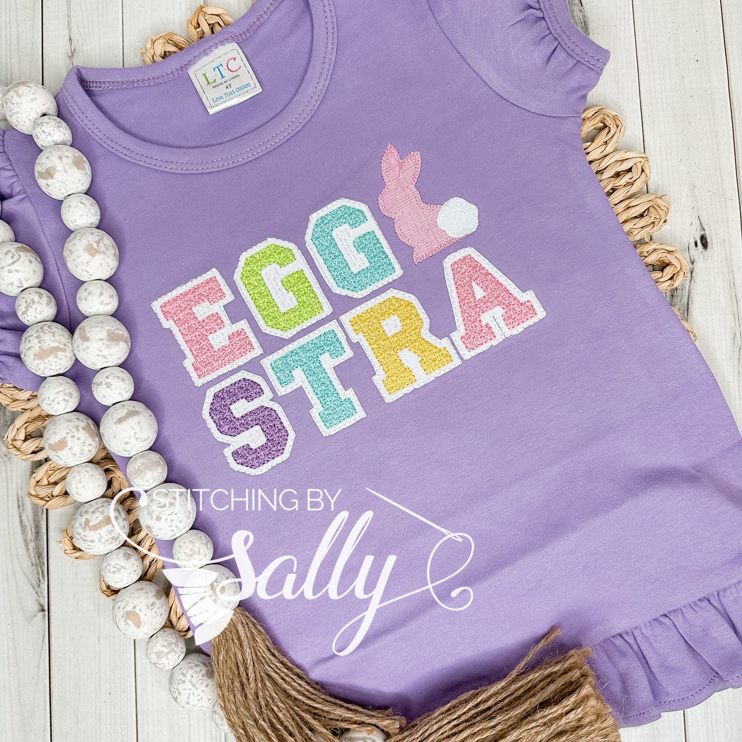 Girls EGGstra Glitter Applique Shirt