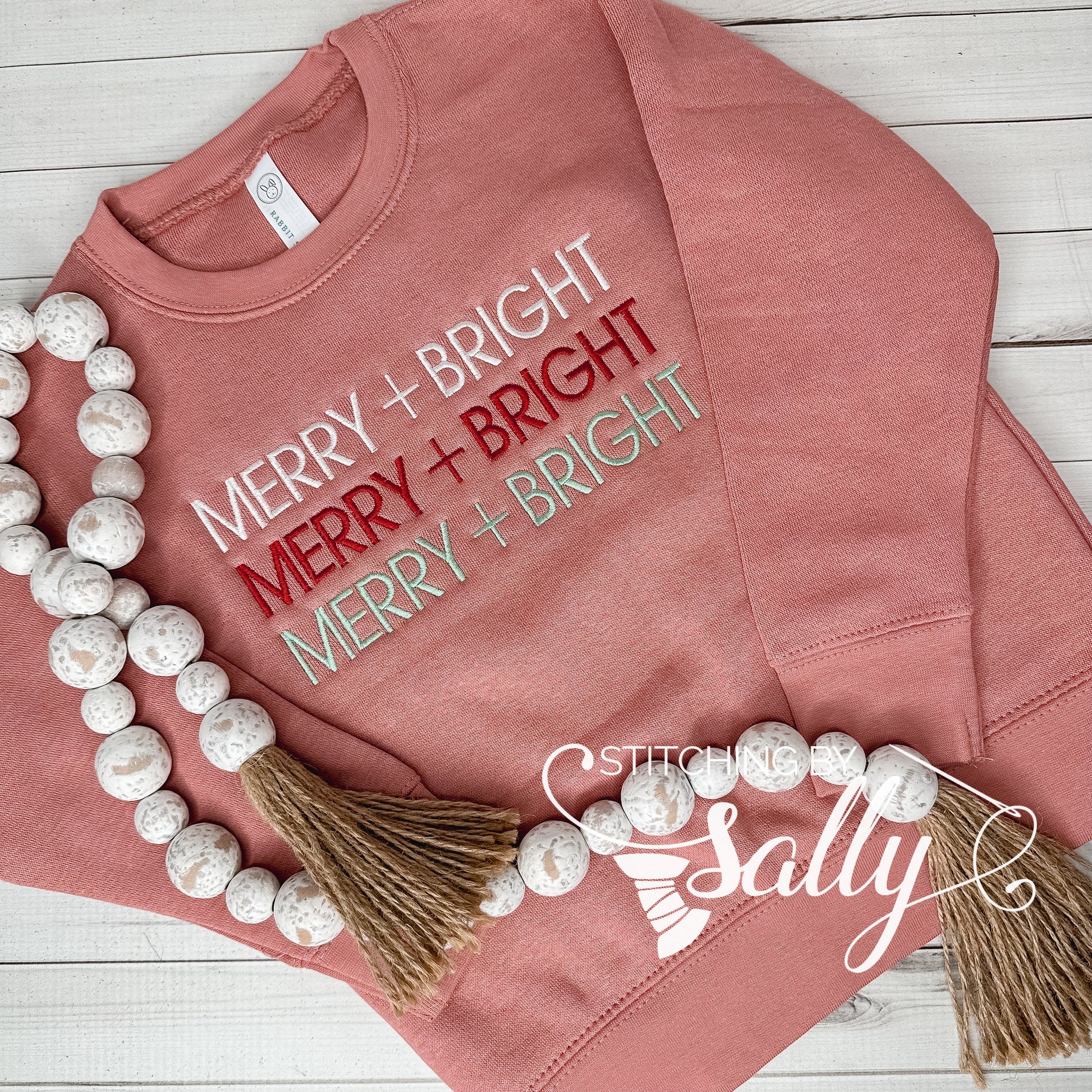 Merry and Bright embroidered sweatshirt
