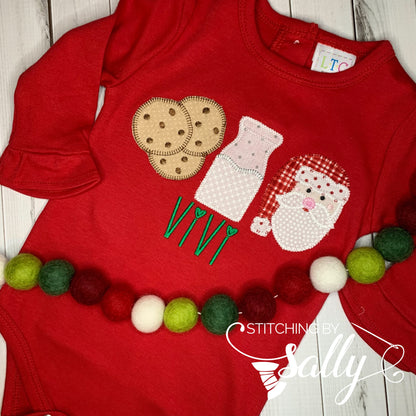 Milk and Cookie Applique Shirt, Cookies with Santa