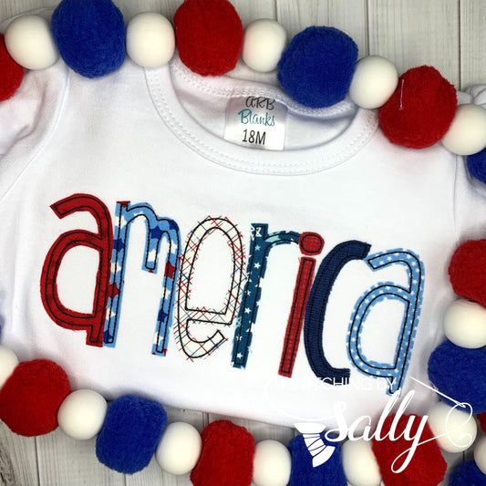 Patriotic Name Appliqué Shirt for kids