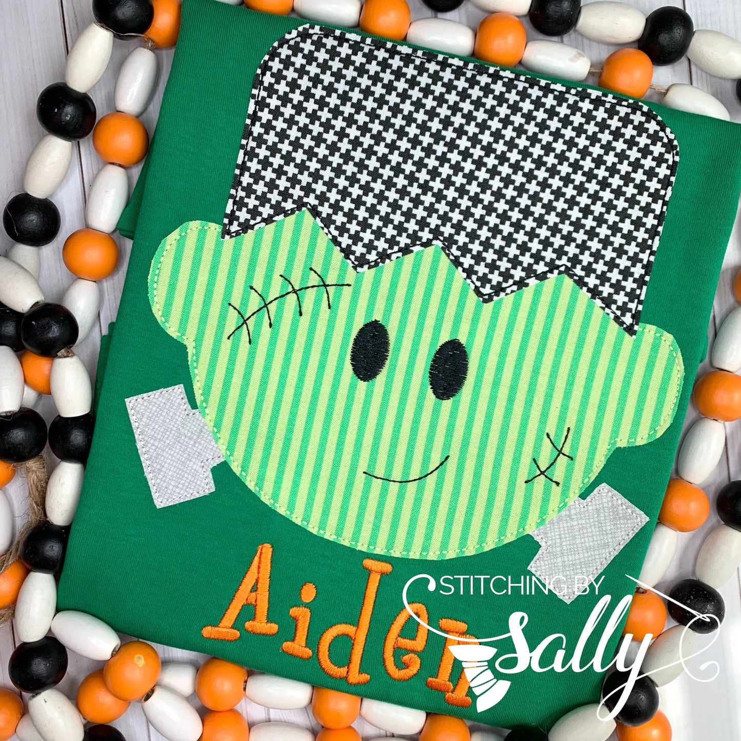 Boys Frankenstein Appliqué Halloween Shirt