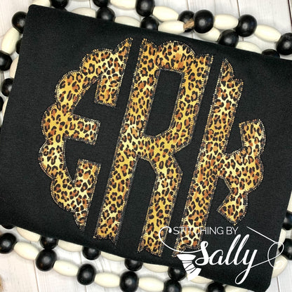 Girls Cheetah Print Monogram Sweatshirt