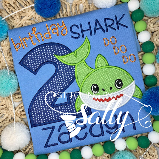 Shark Birthday Appliqué Shirt