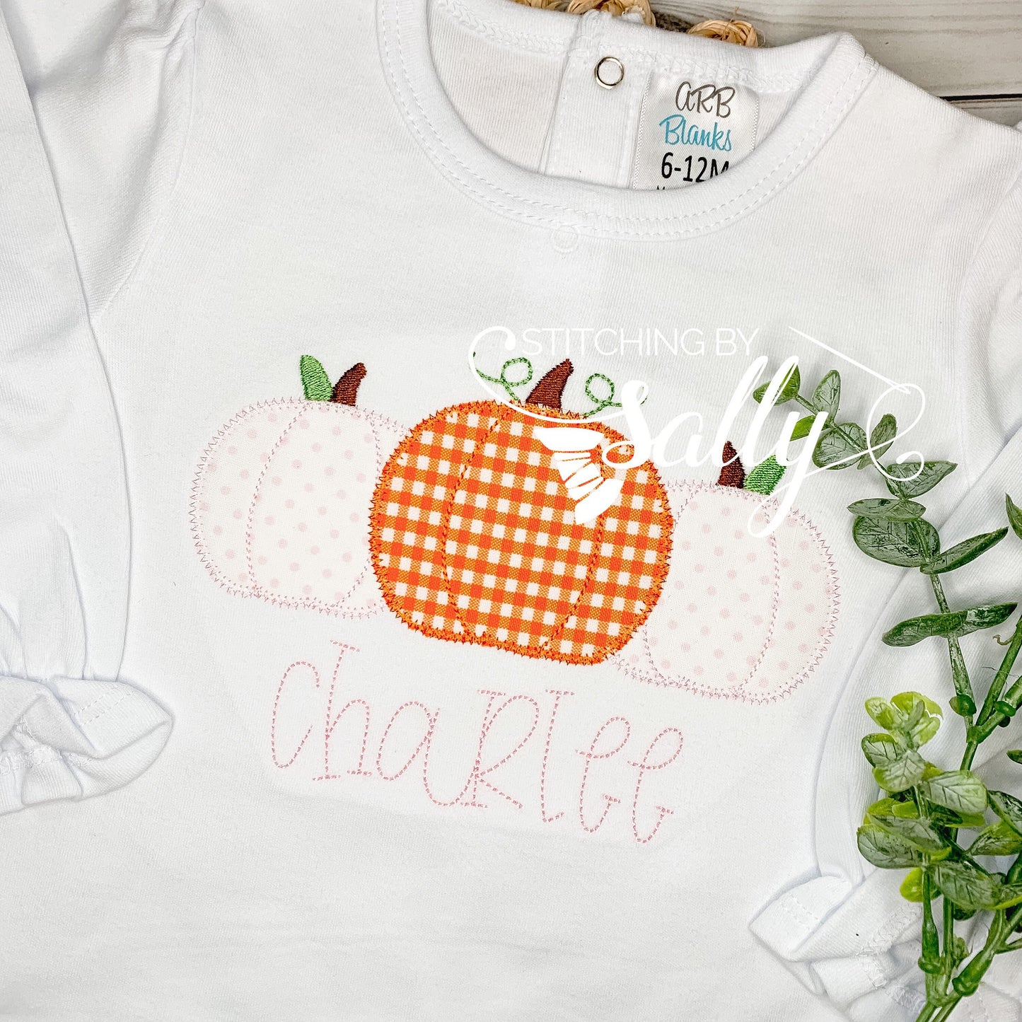 Girls Pumpkin Applique Shirt