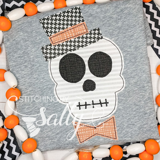 Skull Skeleton Appliqué Shirt