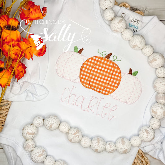 Girls Pumpkin Applique Shirt