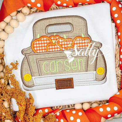 Boys Fall Truck with Pumpkins Applique Shirt