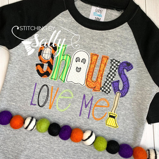 Ghouls Love Me Appliqué Raglan Shirt