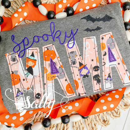 Spooky Mama Halloween Shirt, Mama Appliqué Shirt