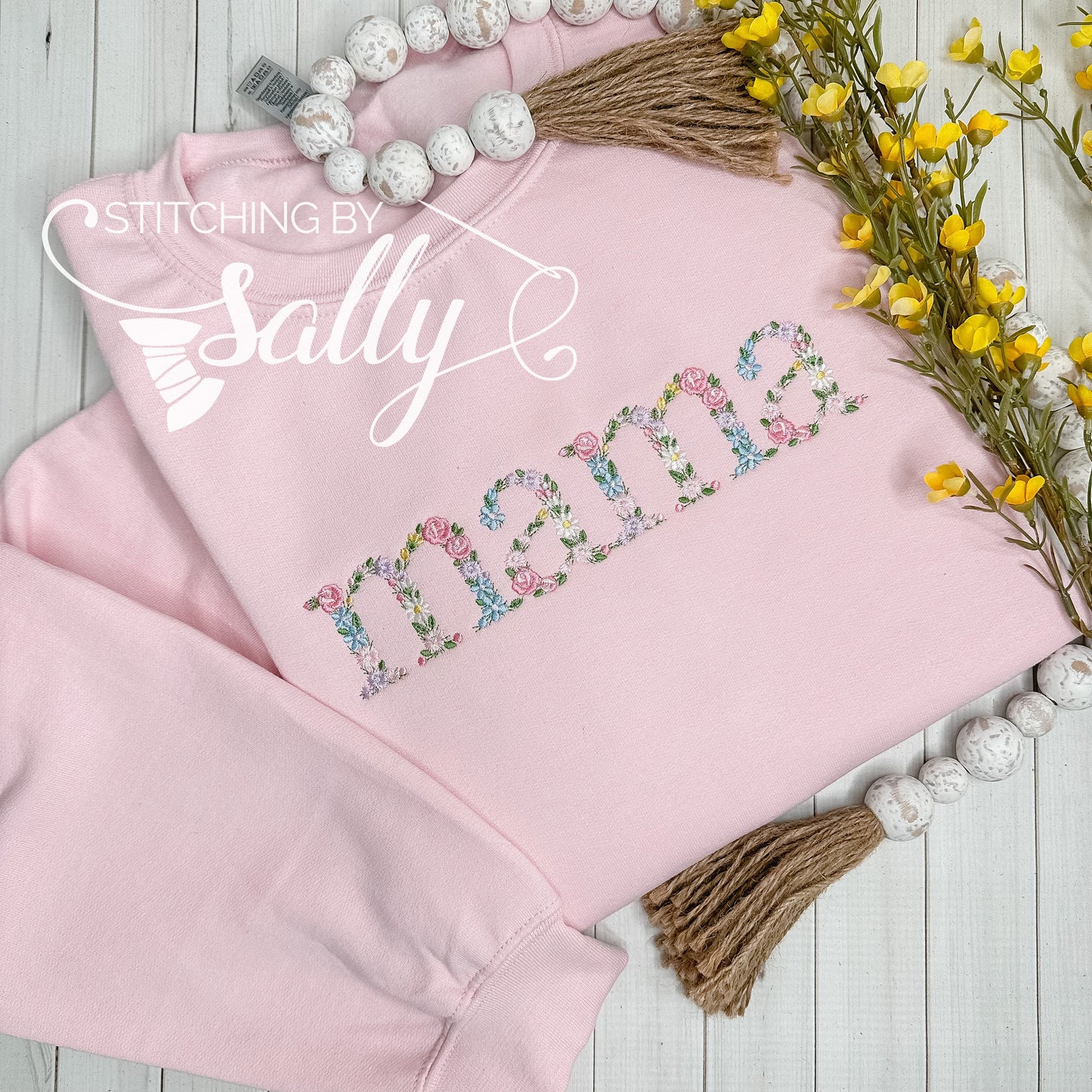 Mama Embroidered Floral Sweatshirt