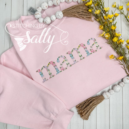 Mama Embroidered Floral Sweatshirt