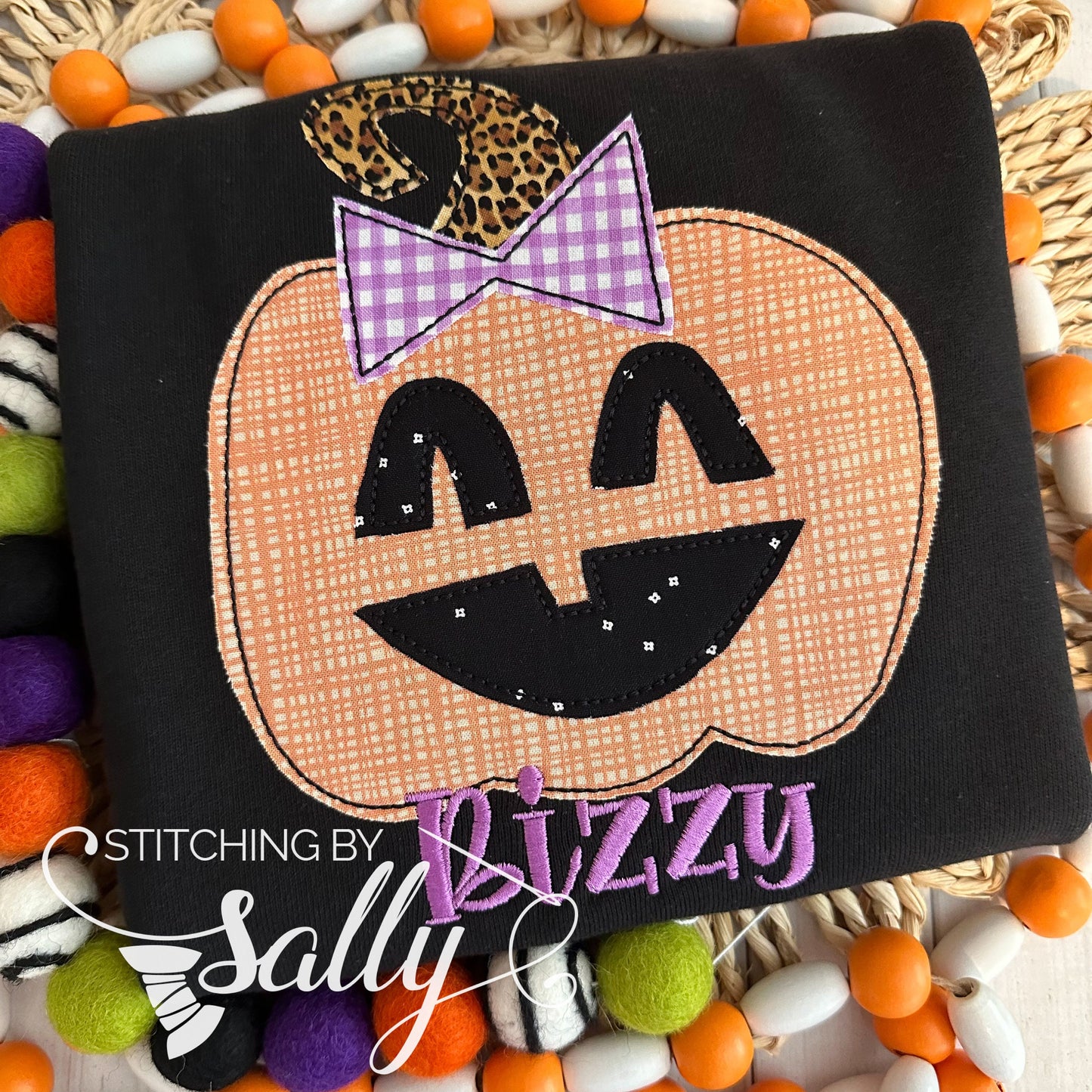 Girly Jack O’Lantern Appliqué Shirt