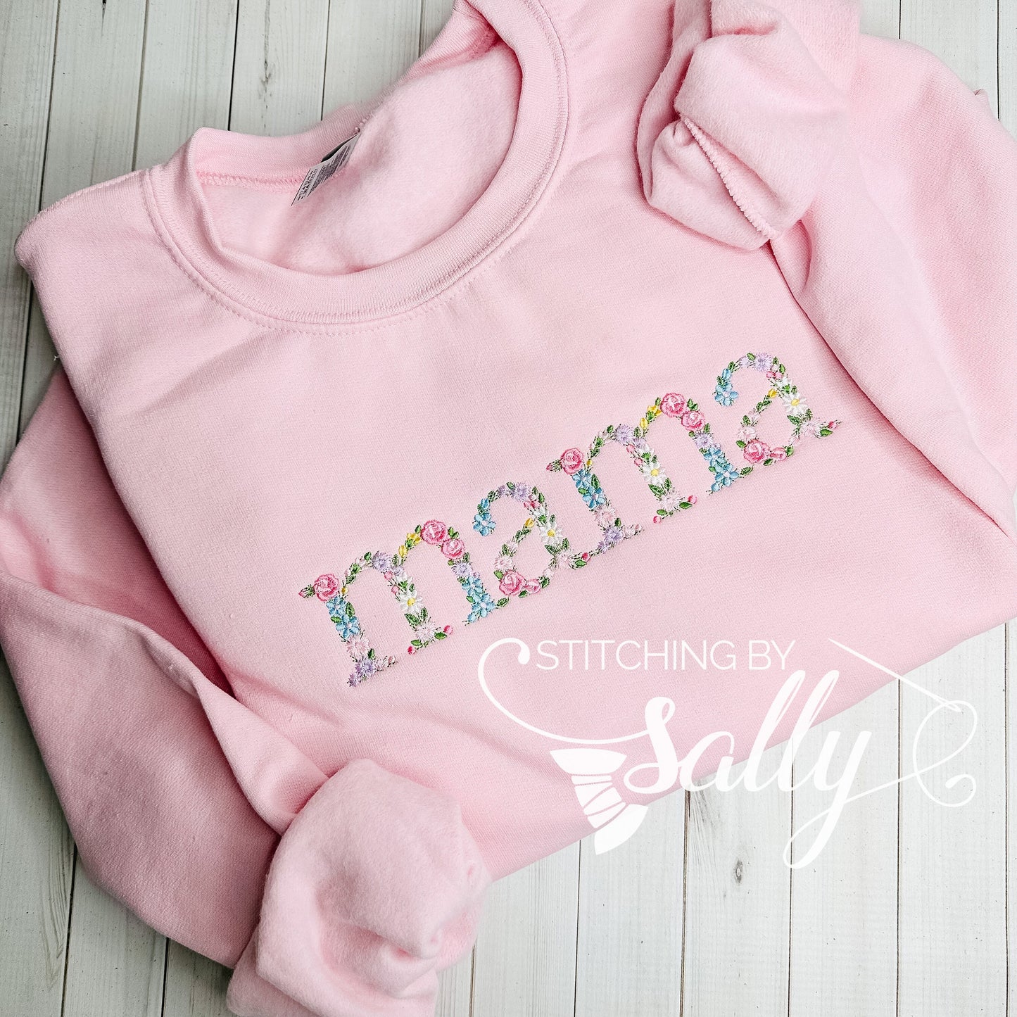 Mama Embroidered Floral Sweatshirt