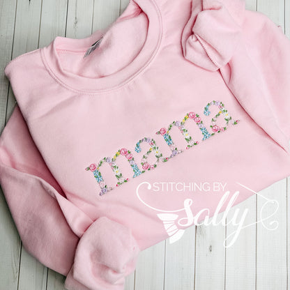 Mama Embroidered Floral Sweatshirt